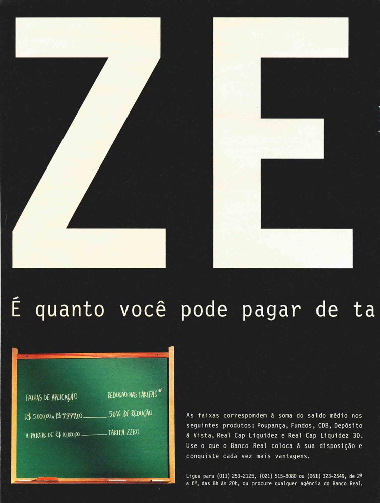 Tarifa zero banco real