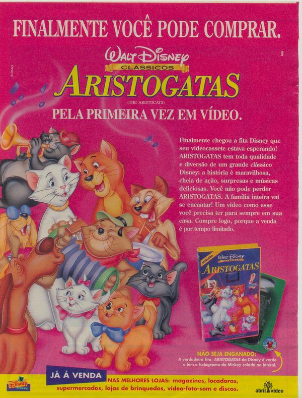 Aristogatas em vídeo.