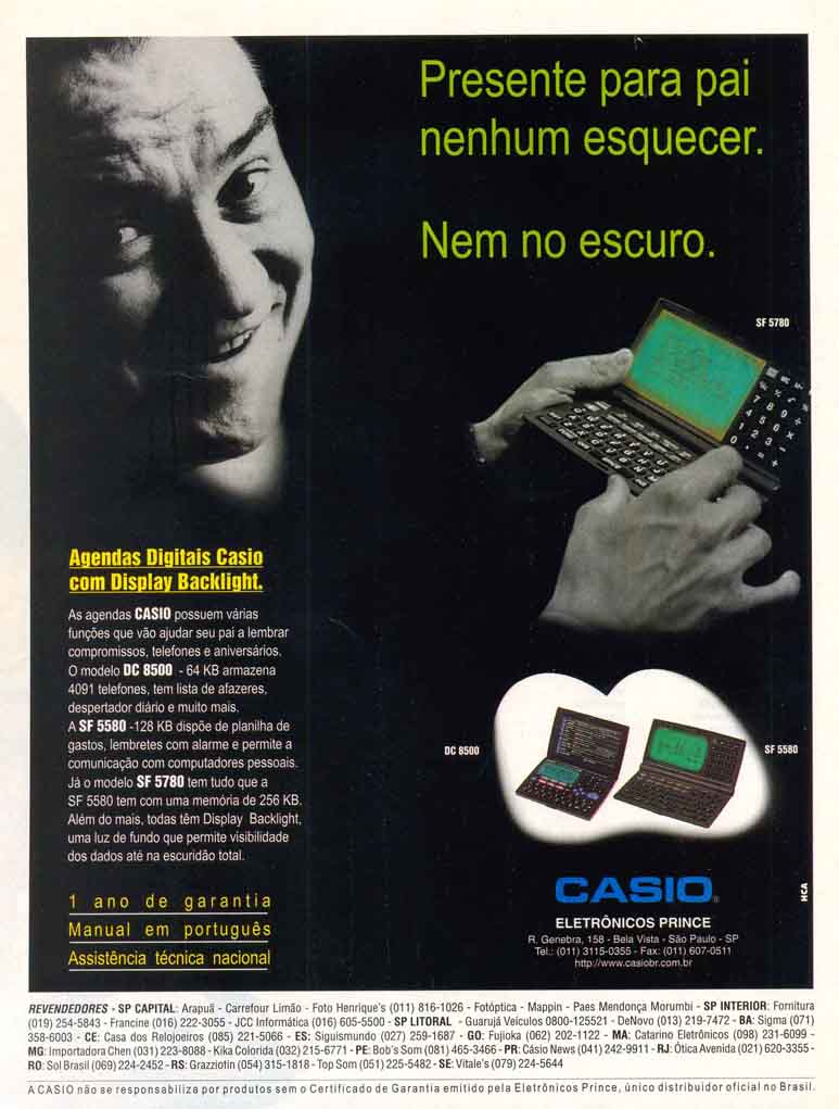 Agendas digitais casio com display Backlight