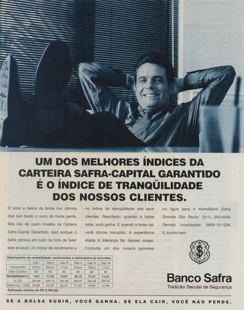 Um dos melhores índices da carteira safra-capital garantido é o índice de tranquilidade dos nossos clientes.