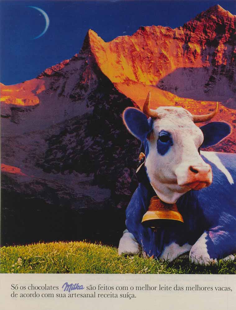 Só os chocolates Milka são feiots com o melhor leite das melhores vacas de acordo com sua artesanal receita suiça.