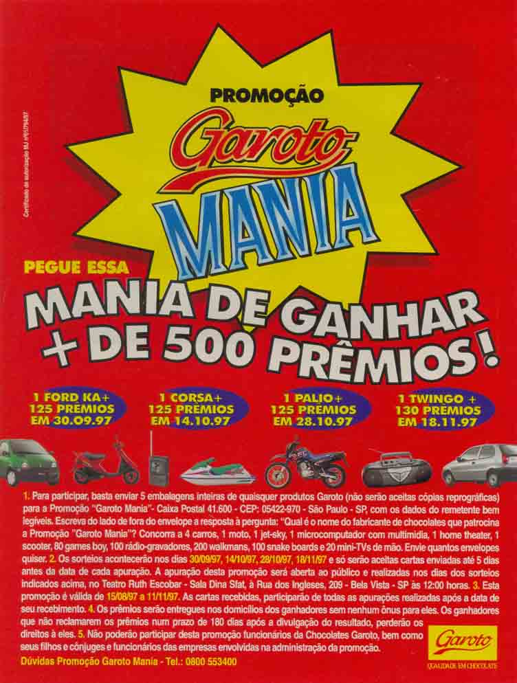 Promoção gaoto mania