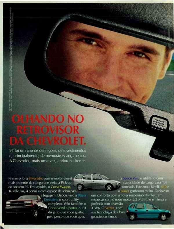 Olhando no retrovisor da Chevrolet