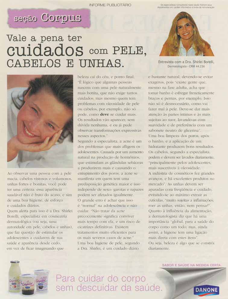 Seção Corpus Informe Publicitário