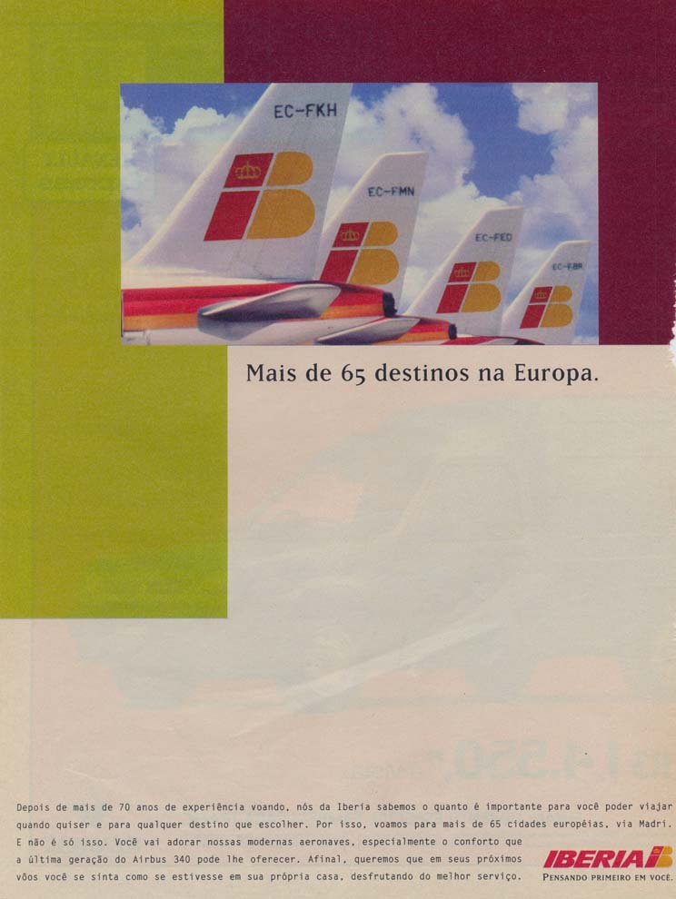 mais de 65 destinos na Europa.