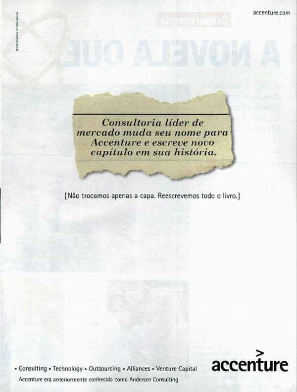 Consultoria líder de mercado muda nome para Accenture e escreve novo capítulo em sua história.