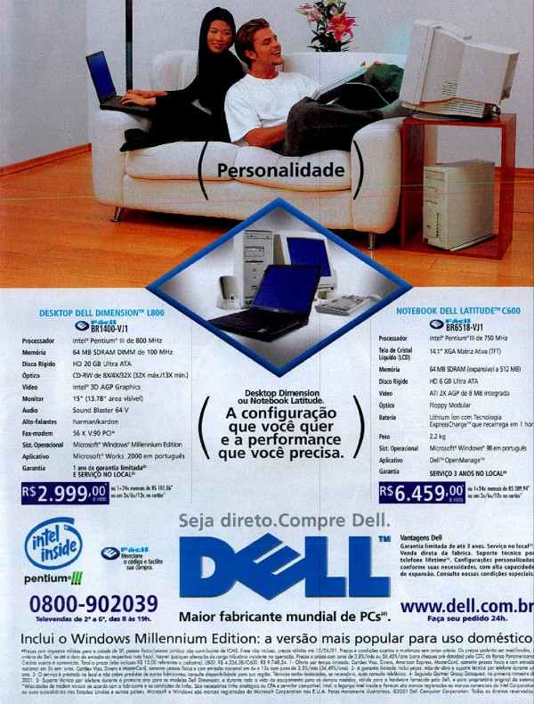 Desktop Dell Dimensions L800 e Notebook Dell Latitude C600