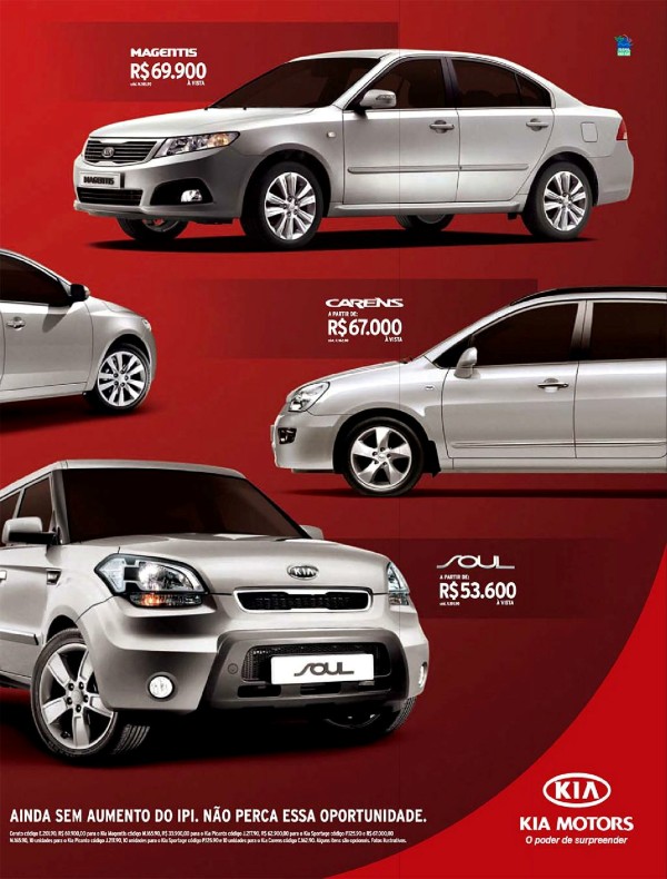 Os carros da KIA vêm com tudo. Menos com o último aumento do IPI