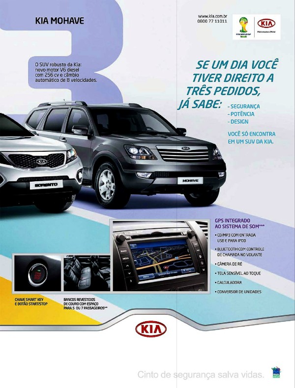 Se um dia você tiver direito a três pedidos, já sabe: segurança, potência e design você só encontra em um SUV da KIA
